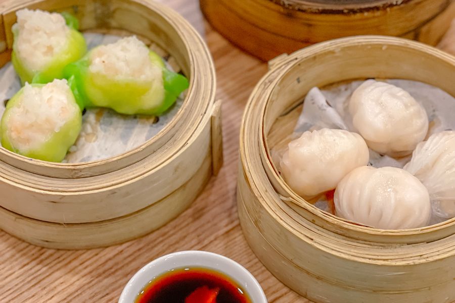 Served with black vinegar and ginger for dipping